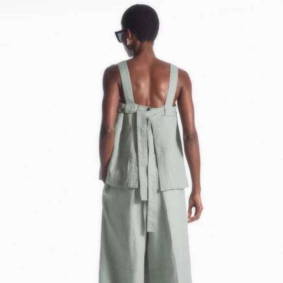 COS Tie Back Linen Top - Picture 2 of 8